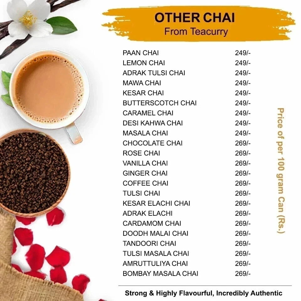 TEACURRY Chocolate Chai 100g Free Shipping World Wide