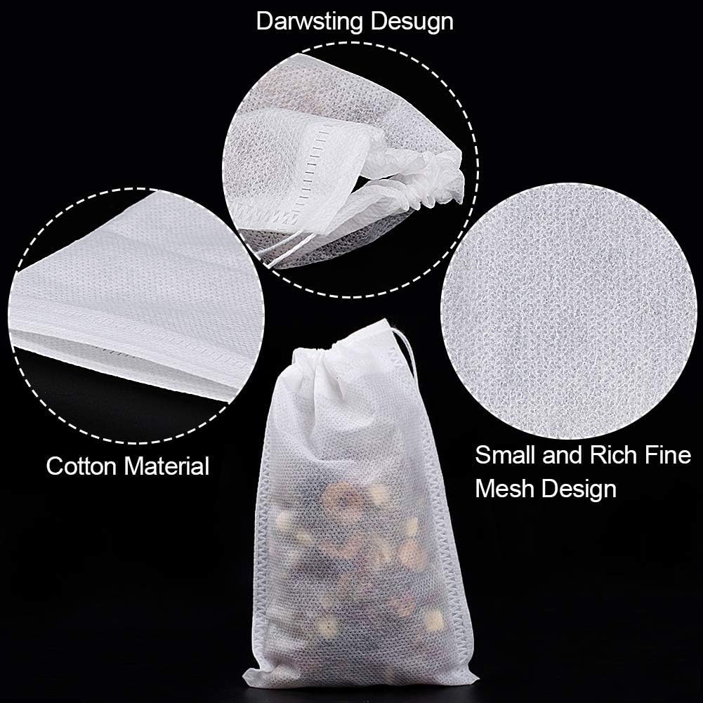 100Pcs Large Tea Bag Disposable Empty Tea Filter Bags No Mess Mesh 4 x 6″ Best”