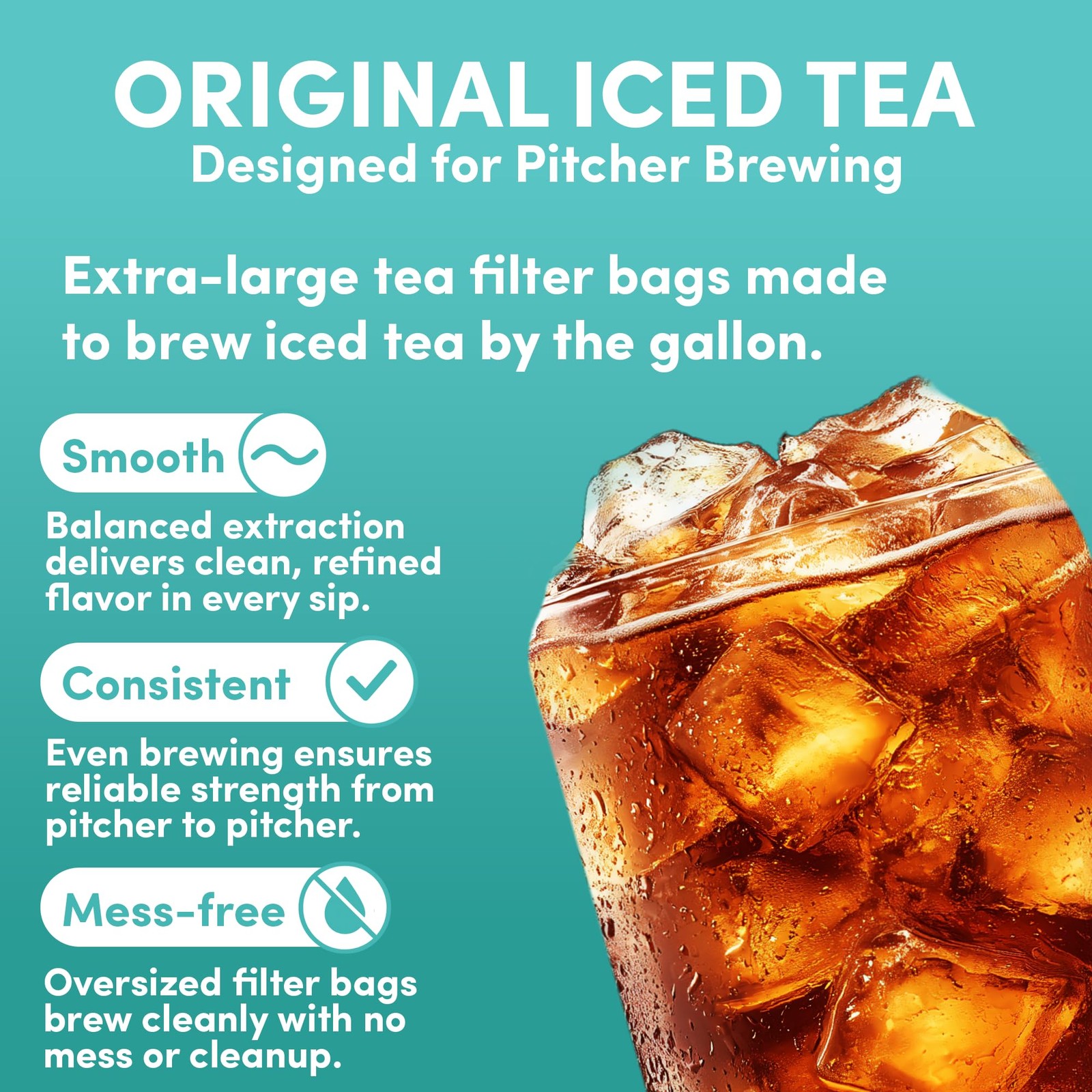Black Orange Pekoe Iced Tea Bags, 1 Gallon Tea Bags, 48 Count, Bulk Iced Tea …