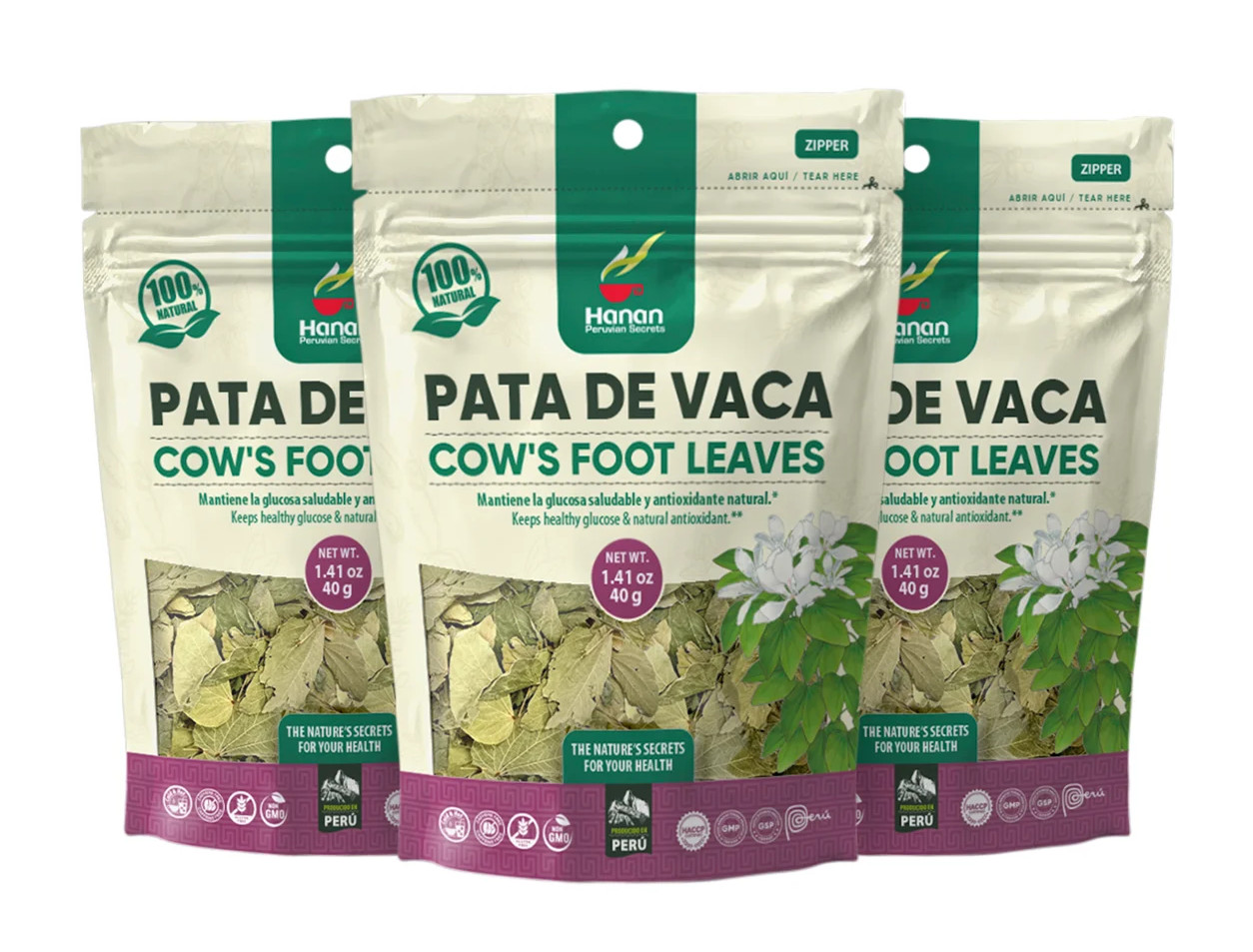Hanan Peruvian Secrets PATA de VACA Herbal Tea | 100% Natural Cow’s Foot Leaves