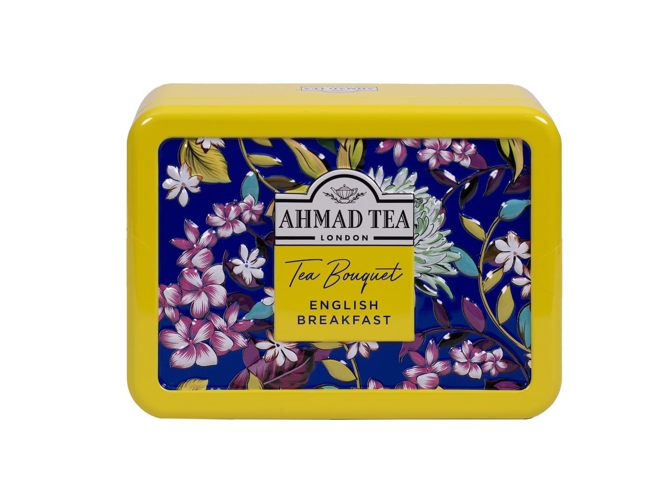 Floral Tea Tin Gift Yellow Caddy English Breakfast 10 PCS Tea Bags Box