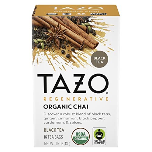 TAZO Tea Bags, Black Tea, Regenerative 32 Bags (Pack of 2), Organic Chai