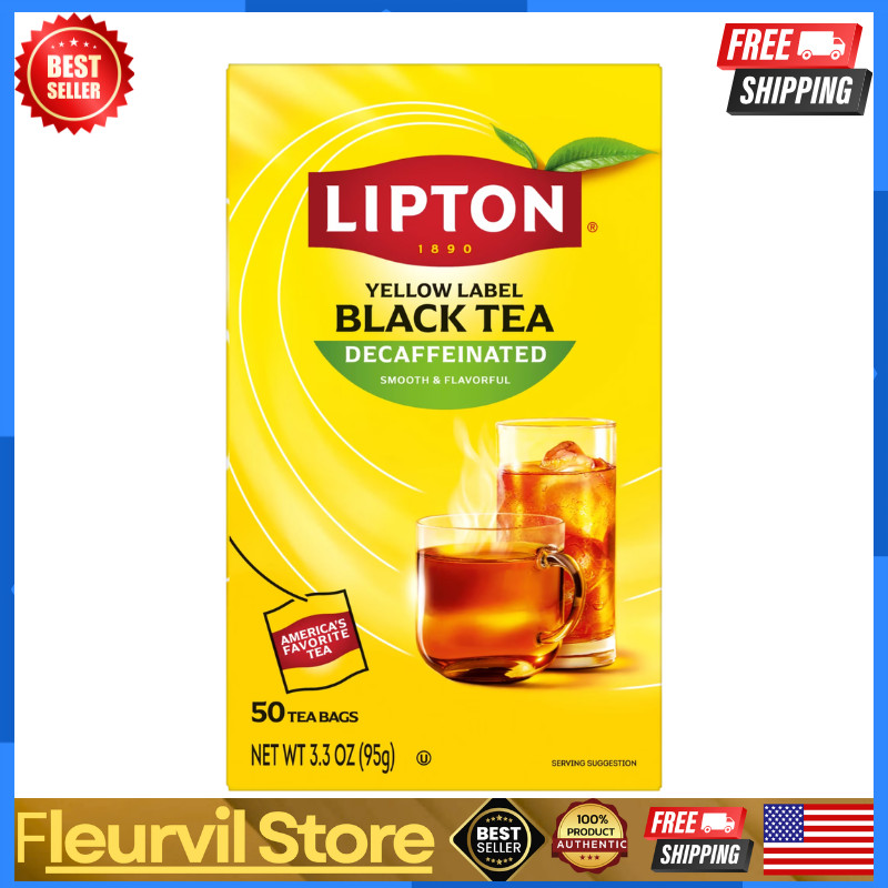 Lipton Black Tea Bags Decaffeinated, 50 Count