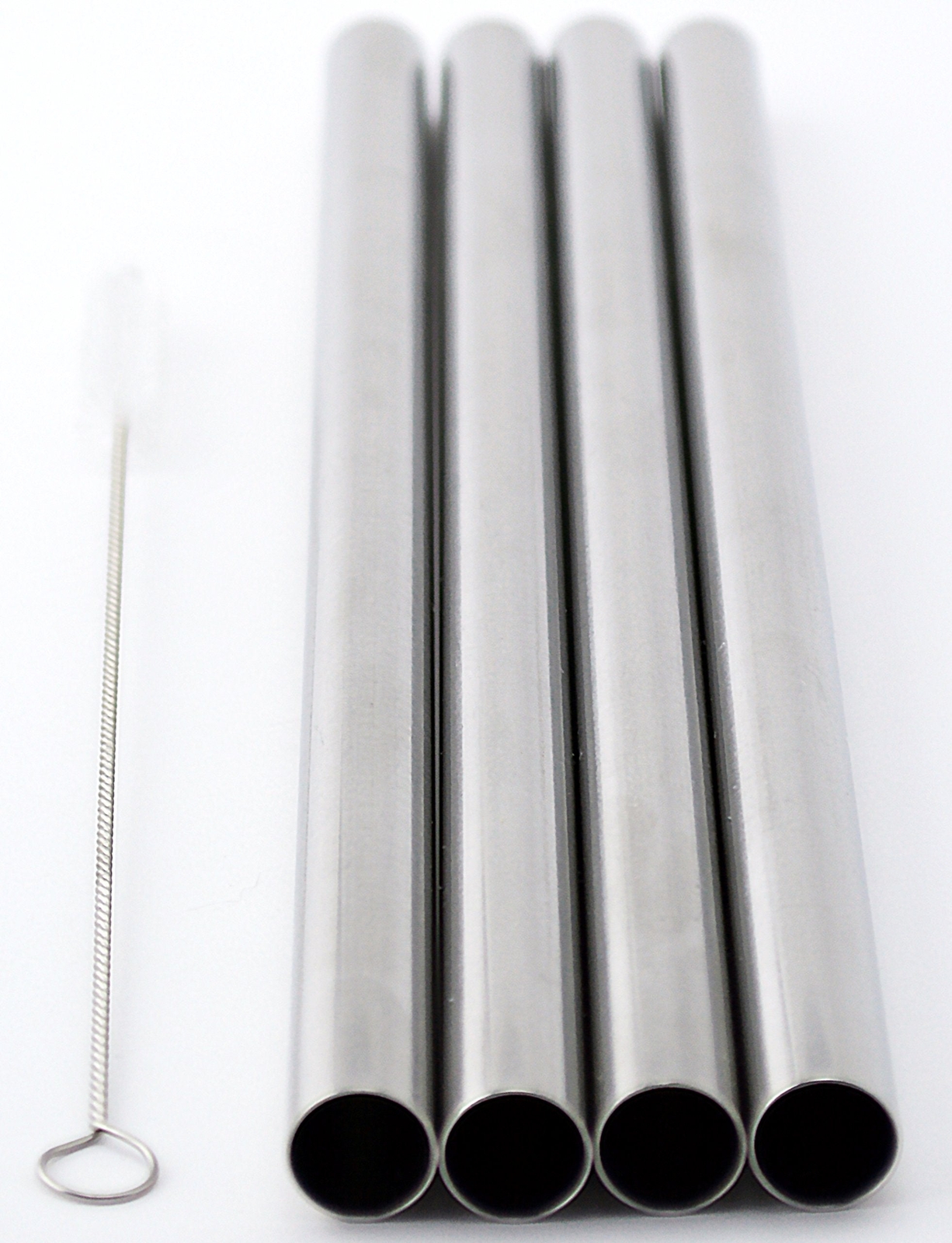 4 BOBA Straw Stainless Steel Extra Wide 1/2″ x 9.5″ Long Tapioca Pearl Bubble
