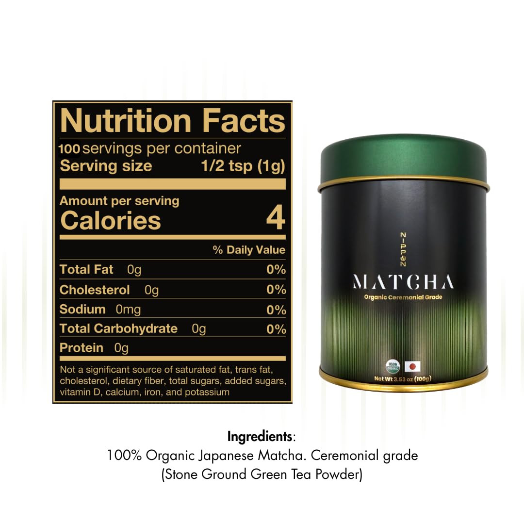Nippon Matcha – Organic Premium Ceremonial Grade Japanese Matcha Green Tea Powde