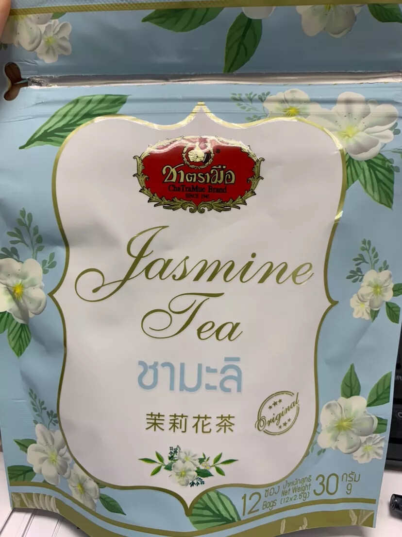 ChaTraMue Jasmine Green Tea Bag 30g (12 Teabag x 2.5g) Product of Thailand