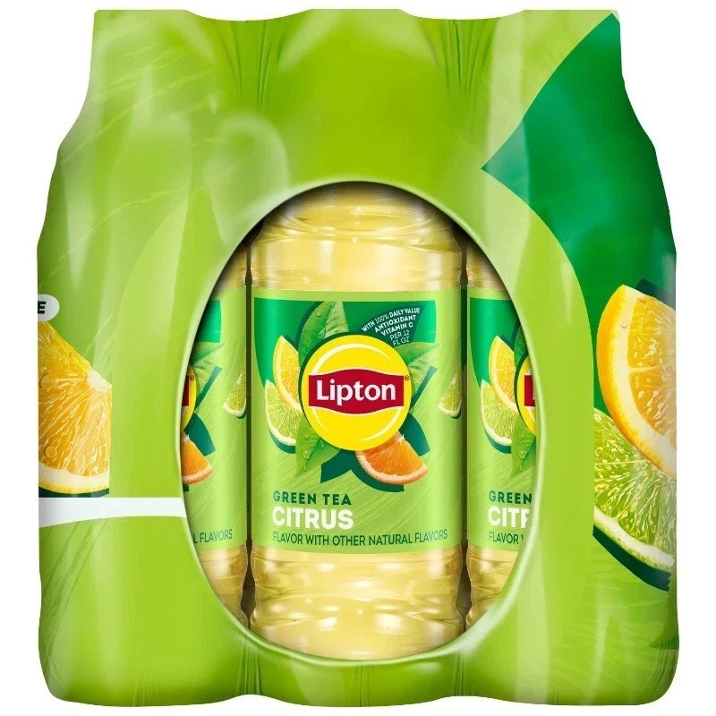 Lipton Iced Green Tea, Citrus Bottled Tea Drink, 16.9 oz, 12 Bottles