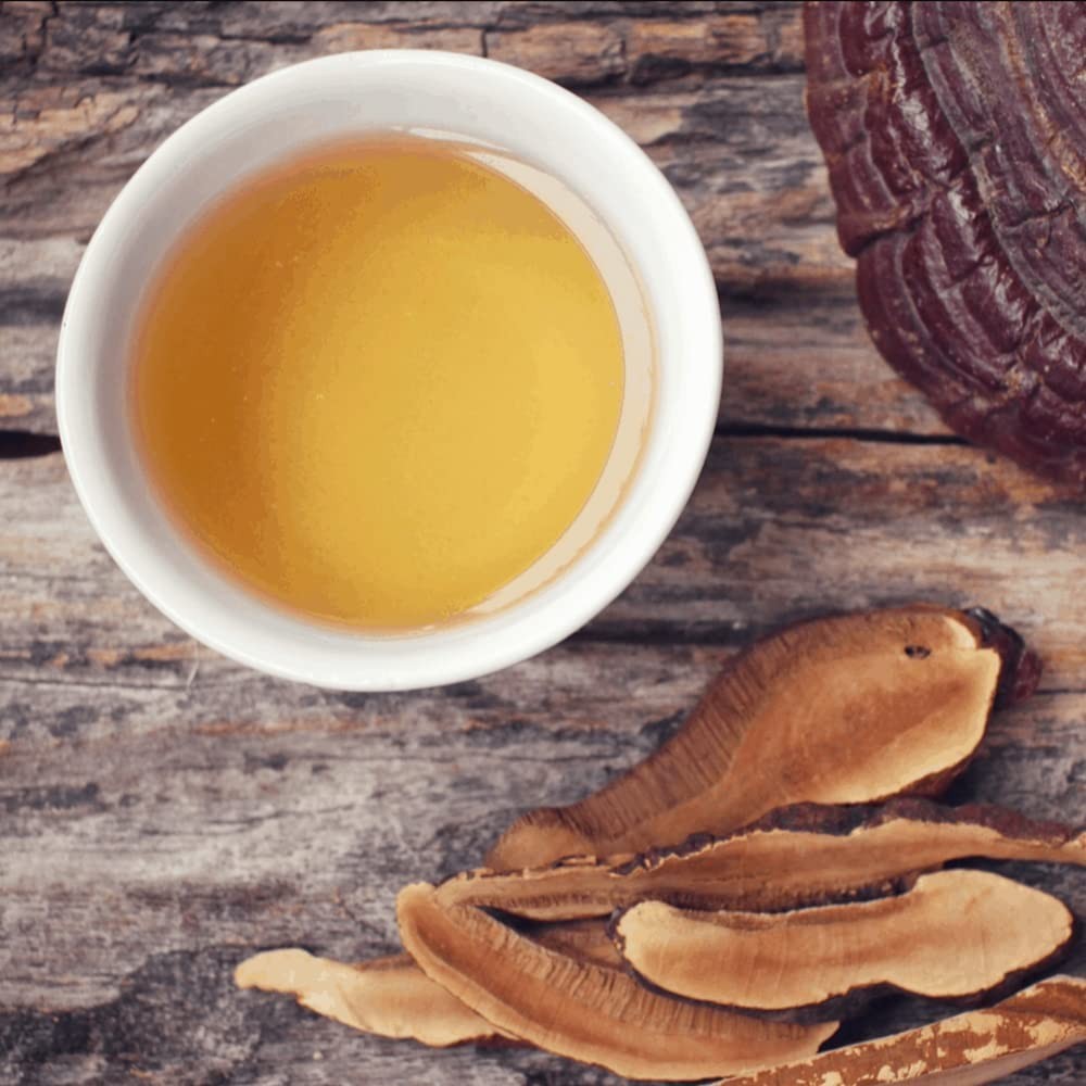 Reishi Mushroom Tea & Premium Green Tea – With Lingzhi, Ganoderma 20 Triangles