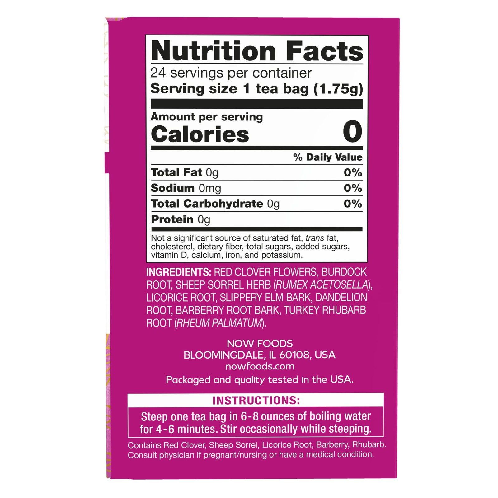 NOW Foods Give a Tea™ Ojibwa Tea, Herbal, 24 Count (Pack of 3), No Color