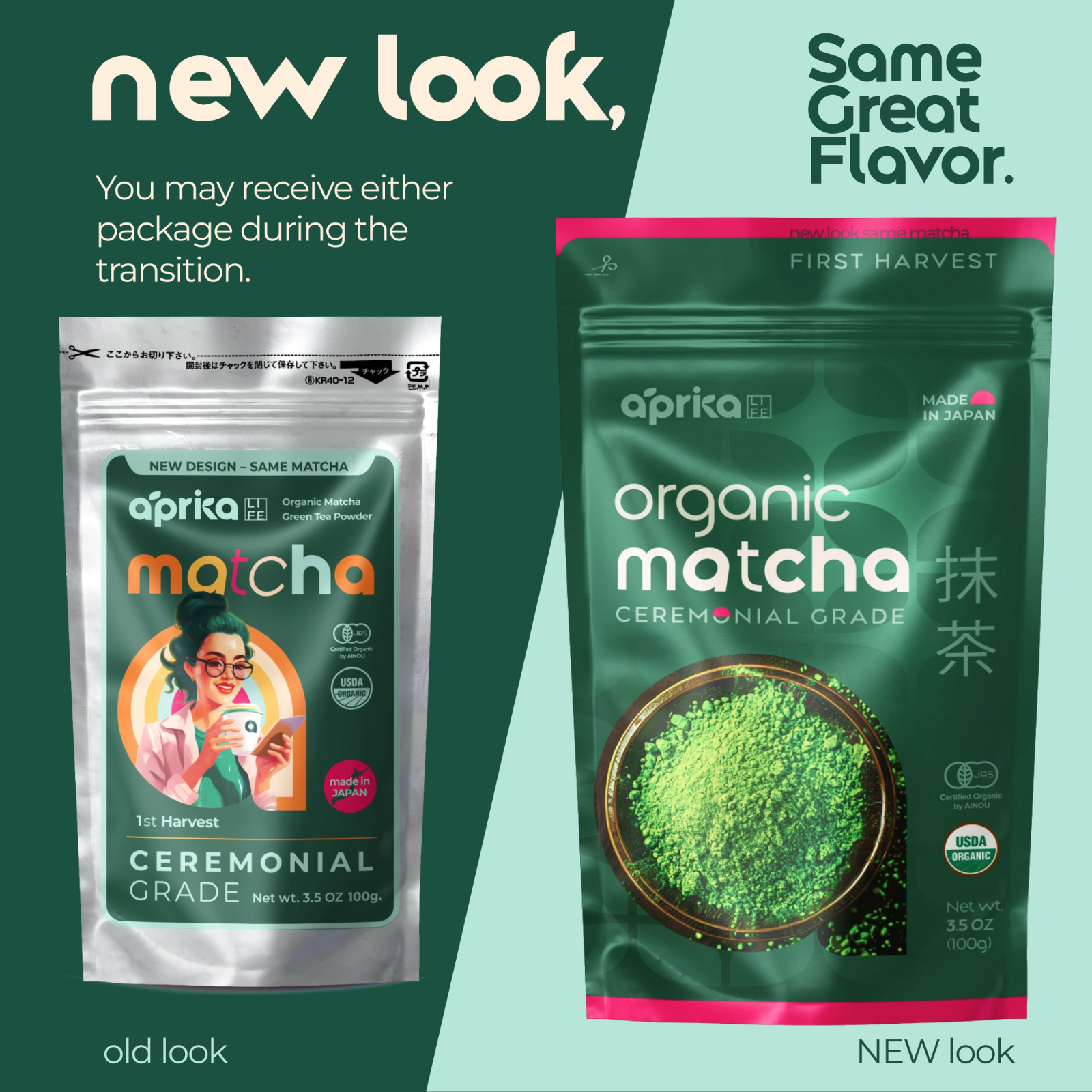 1st Harvest Ceremonial Grade Matcha Green Tea Powder, made in Japan, 100g