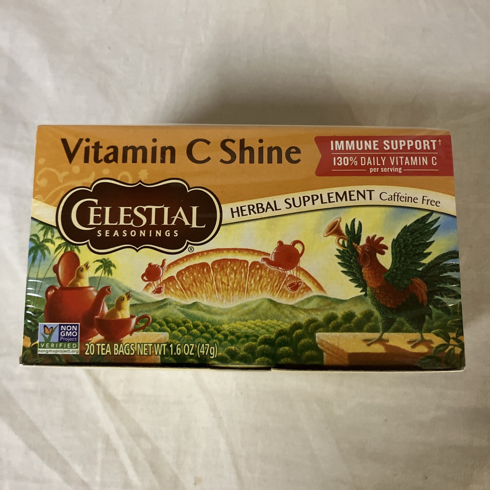 Lot of 2 Celestial Seasonings Vitamin C Shine 20 Tea Bags Each BB 7/24/25 FS!