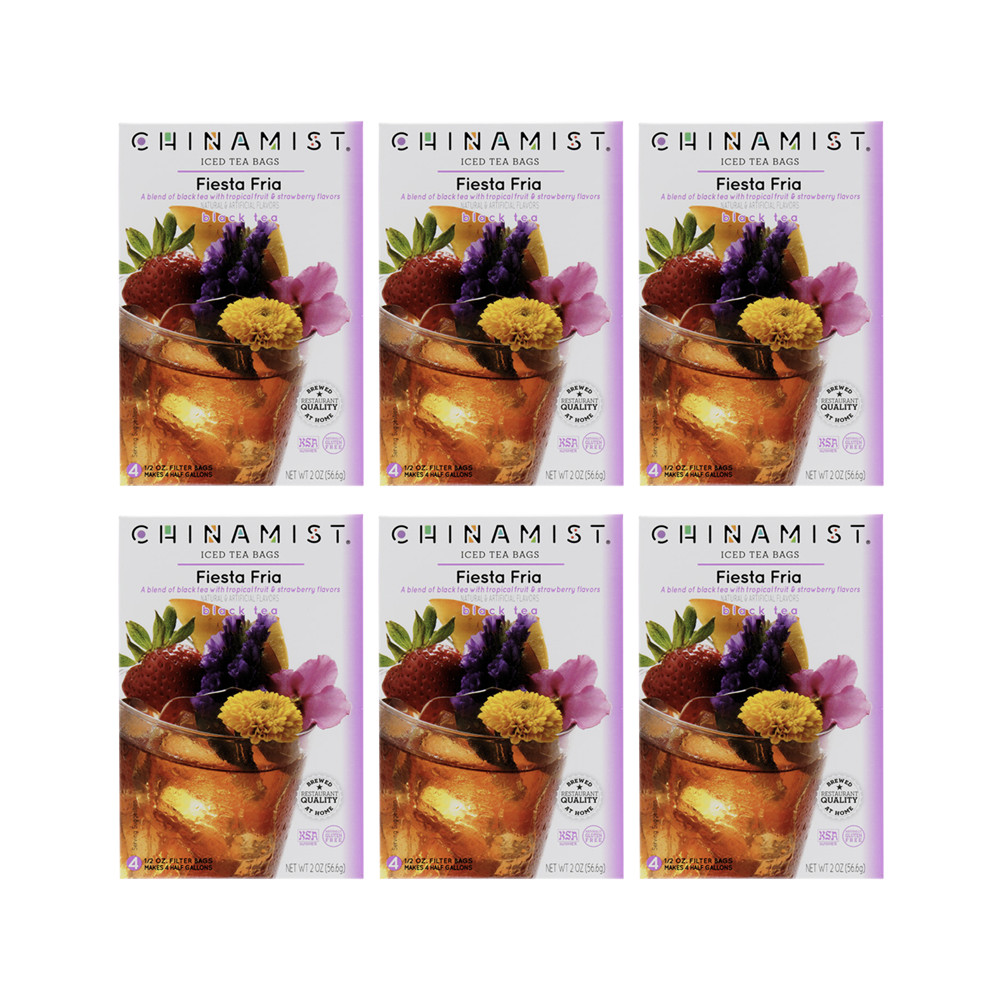 China Mist Fiesta Fria Iced Tea Bags, 4-Count Box, 6-Pack
