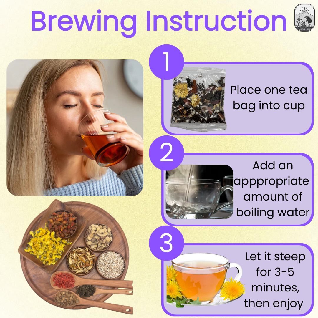 Dandelion Wolfberry Chrysanthemum Herbal Tea Cassia Burdock 120g 12bags Vitals