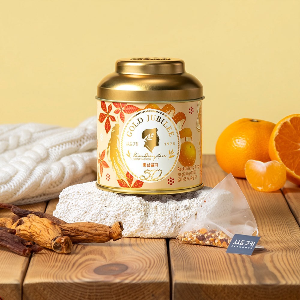 Korean Red Ginseng Tangerine Peel Tea 10 Bags | Ssanggye Gold Jubilee