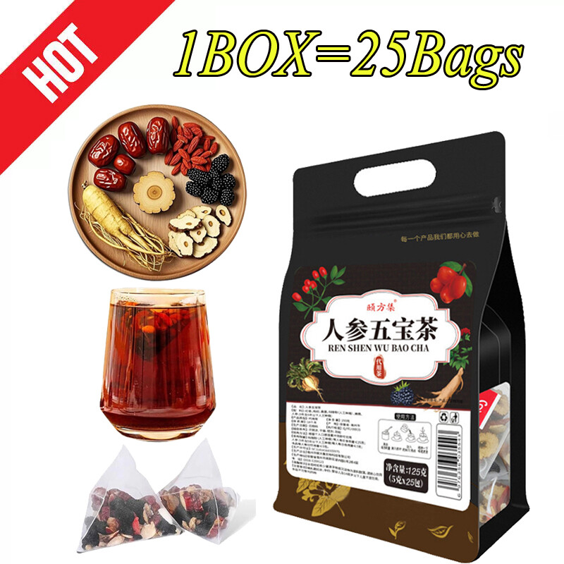 75PCS Ginseng six treasure tea , Kidney tea ,liver tea , red date kidney health