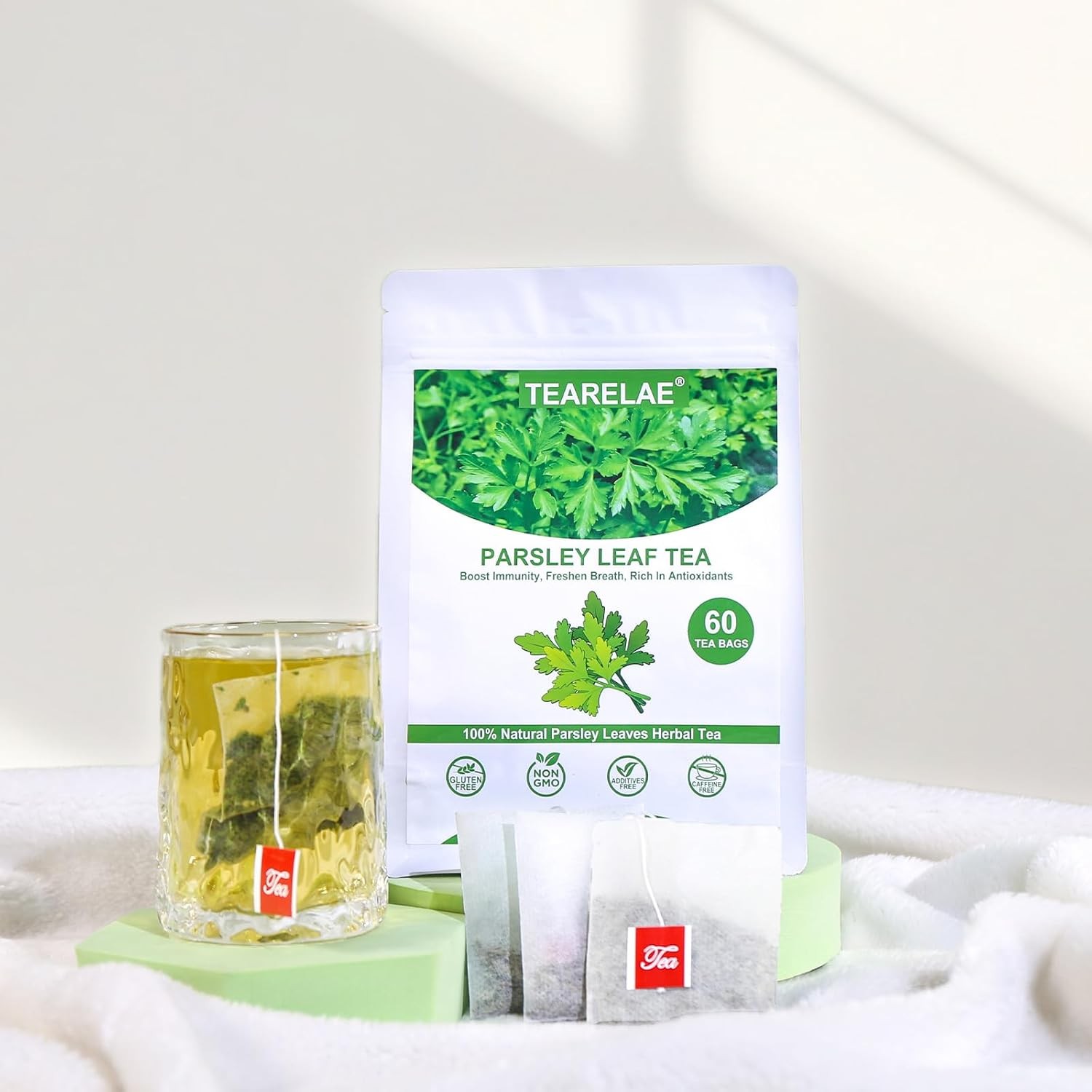 100 Percent Pure Natural Parsley Tea Bags 60 Count Boiled Leaf Tea