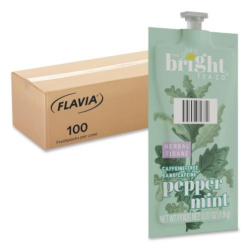 Flavia The Bright Tea Co. Peppermint Herbal Tea Freshpack, 100/Carton