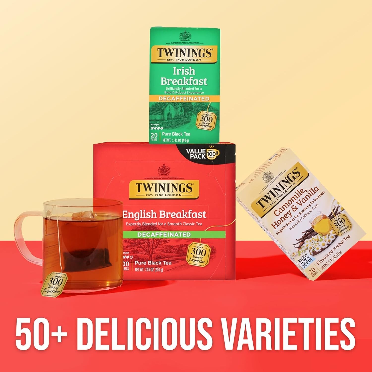 Decaf English Breakfast Tea – Full-Flavored 100 Tea Bags for Anytime Enjoyment