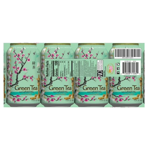 Arizona Green Tea with Ginseng and Honey, 11.5 Fl Oz Cans (12-Pack)