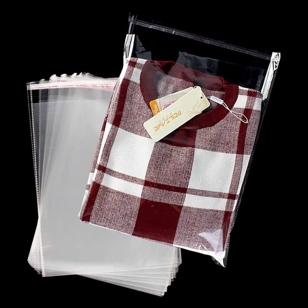 Keoferlo Self Adhesive Sealing Cellophane Bags 14 x 20-inch Large Packing Tshirt