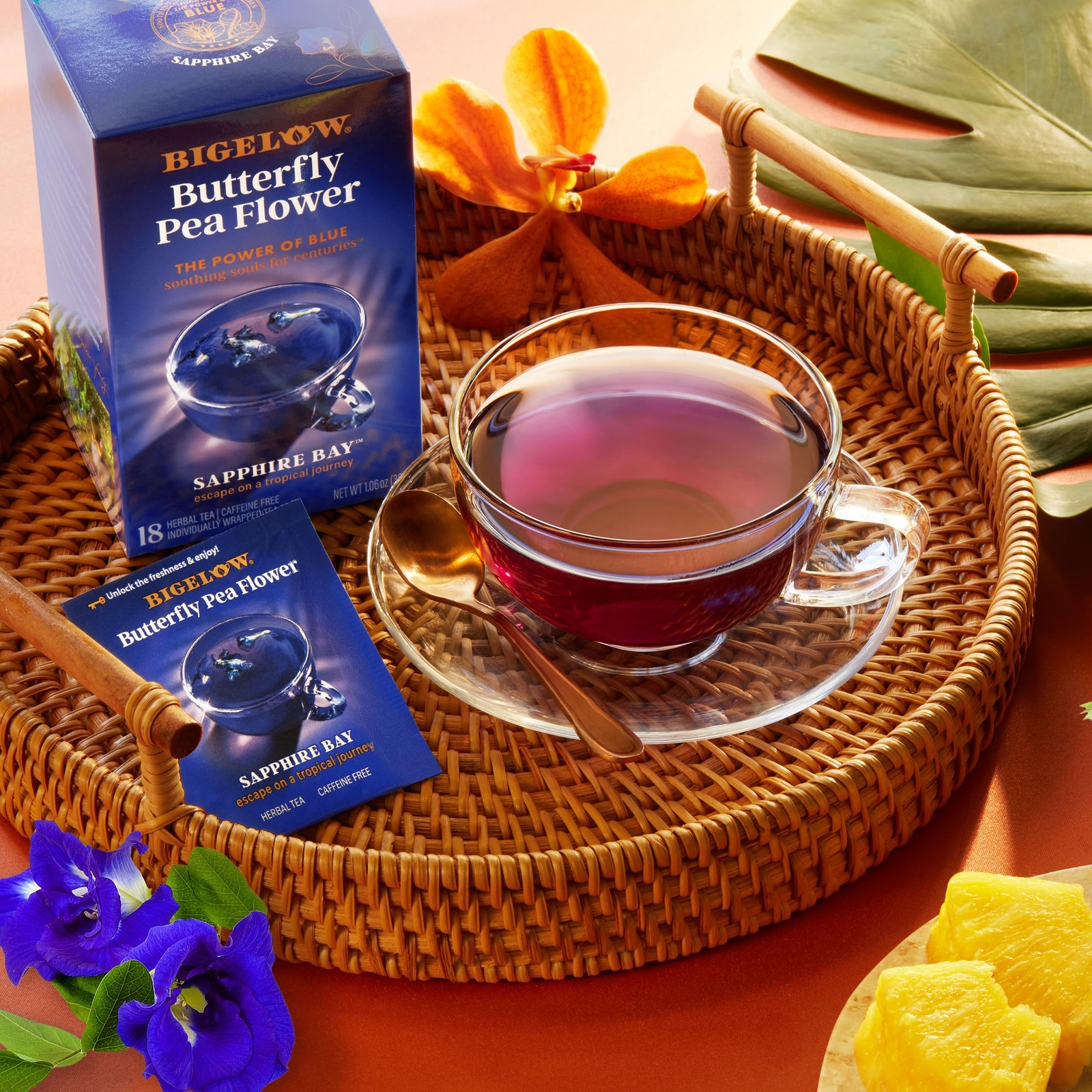 Sapphire Bay Butterfly Pea Flower, Blue Tea, Caffeine Free (Pack of 6), 108 T…
