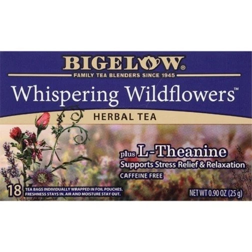 Bigelow Whispering Wildflowers Herbal Tea Plus L-Theanine Tea 18 tea bags