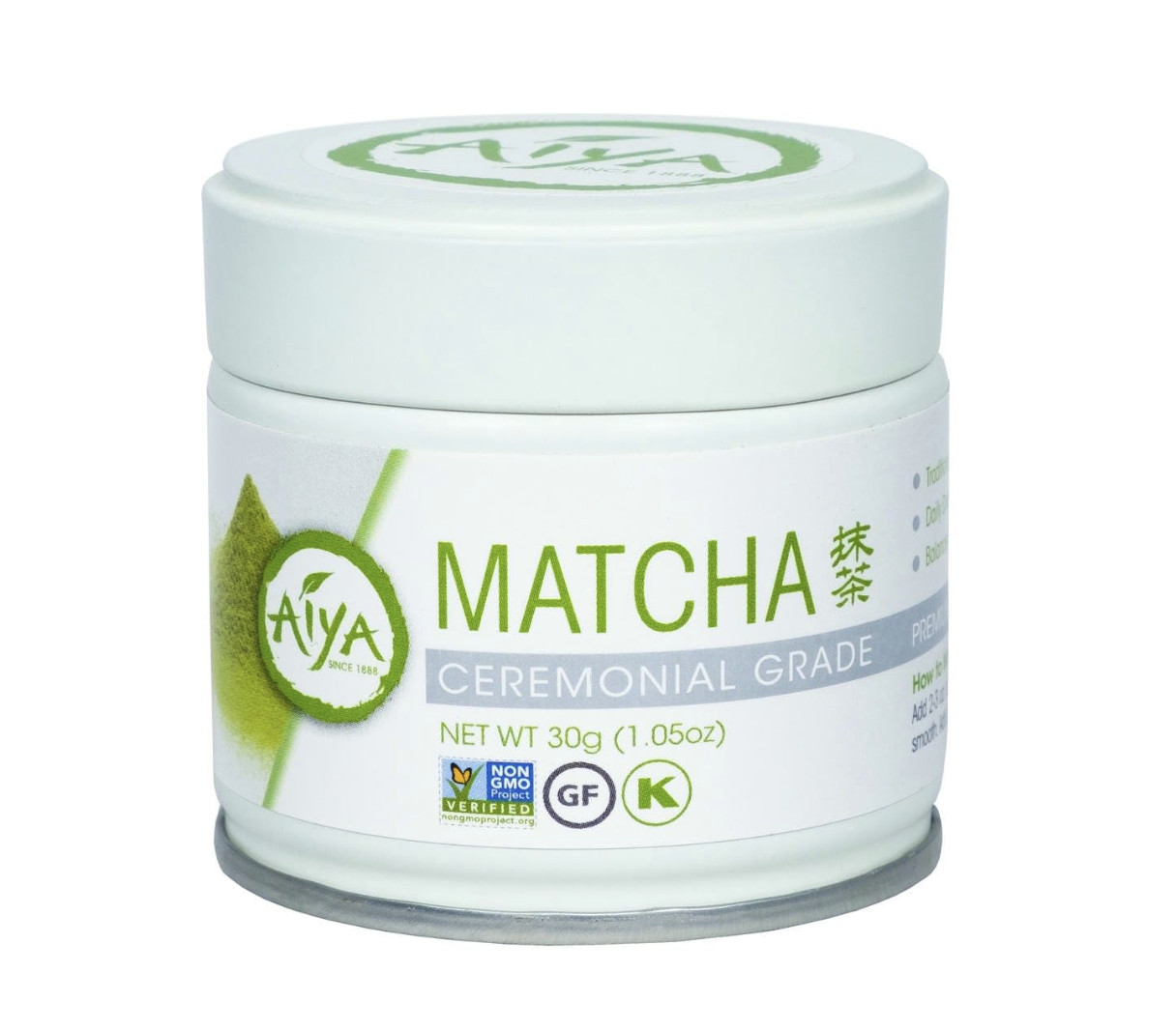 Aiya Japanese Premium Ceremonial Grade Matcha Green Tea 30g Tin Exp. 9/21/27