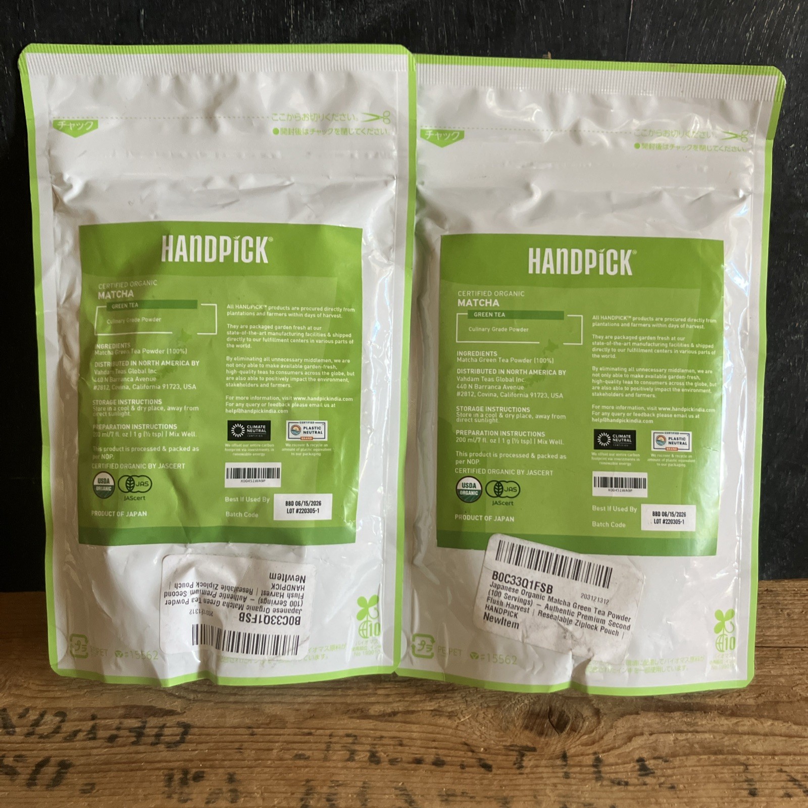 2X Handpick Culinary Grade Organic Japanese Matcha Green Tea Powder 100g Unsweet