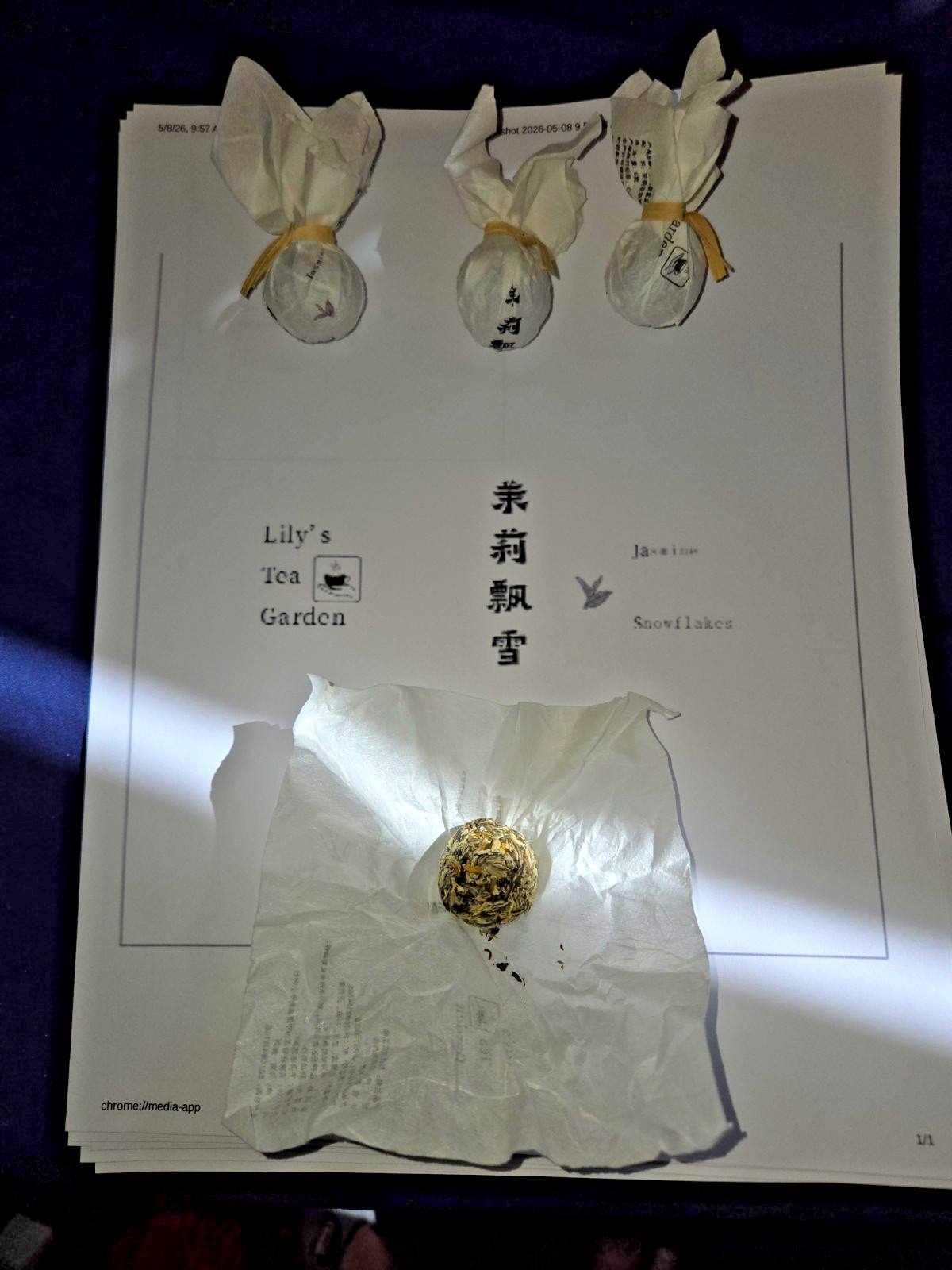 YUNNAN PU’ER DRAGON BALL TEAS HAND ROLLED 5 FLAVORS PACK of 15 .3oz INDIVIDUALLY