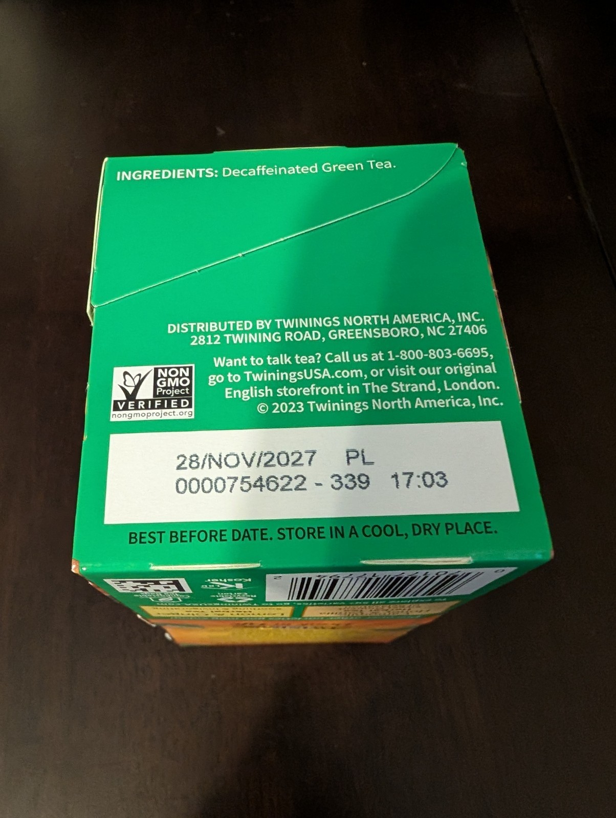 Six Boxes Of Twinings Green Tea Bags. Each Individual Box Has 20 Tea Bags.