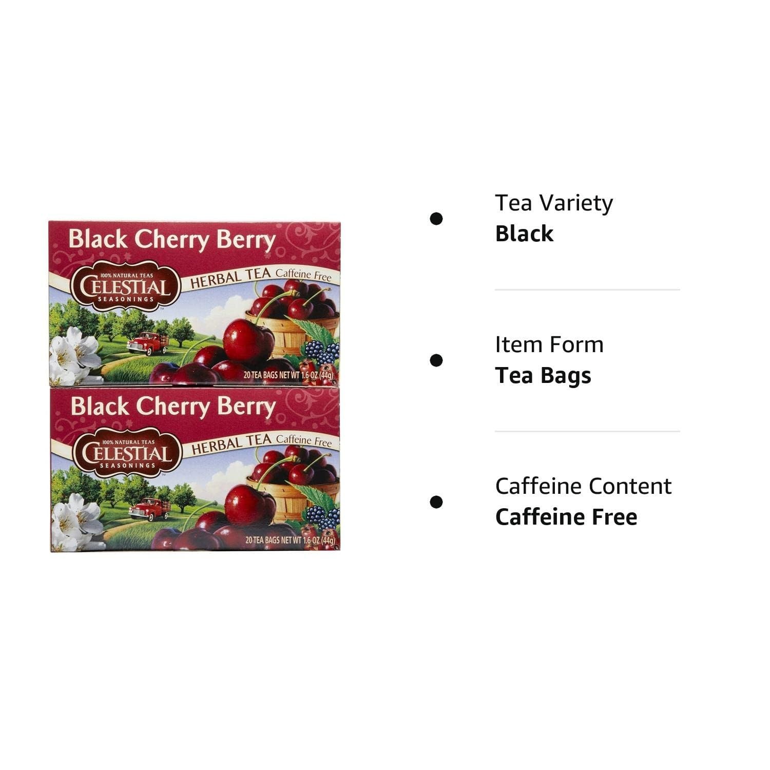 Delicious Black Cherry Berry Tea – 20 Count (Pack of 2)