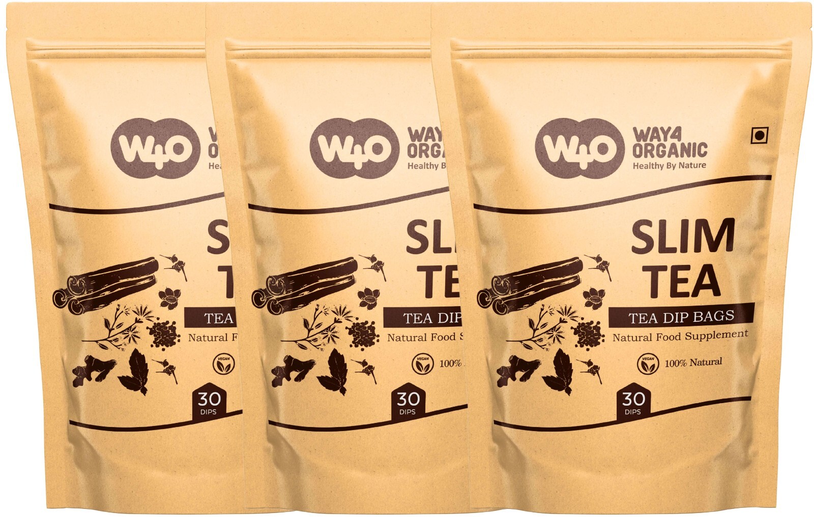 Herbal Slim Tea, One Tea with 18 Herbs, Cleanse and Detox, 30 Tea Bags(3 Packs)