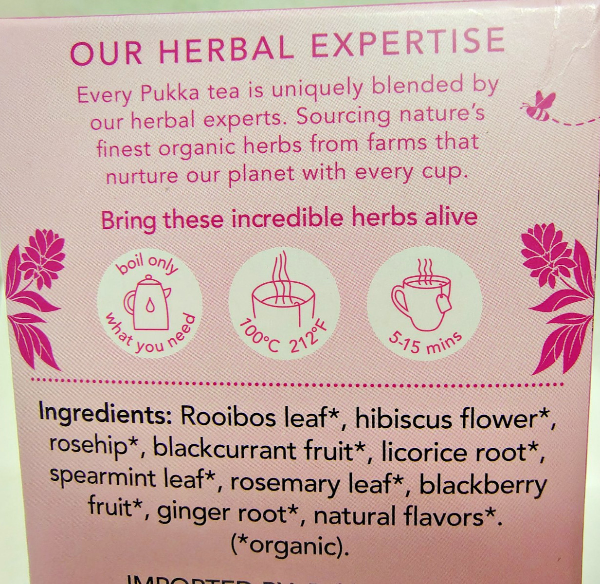 PUKKA Morning Berrty Tea, Organic, Caffeine Free, BB 3/28, Lot of 70 Bags