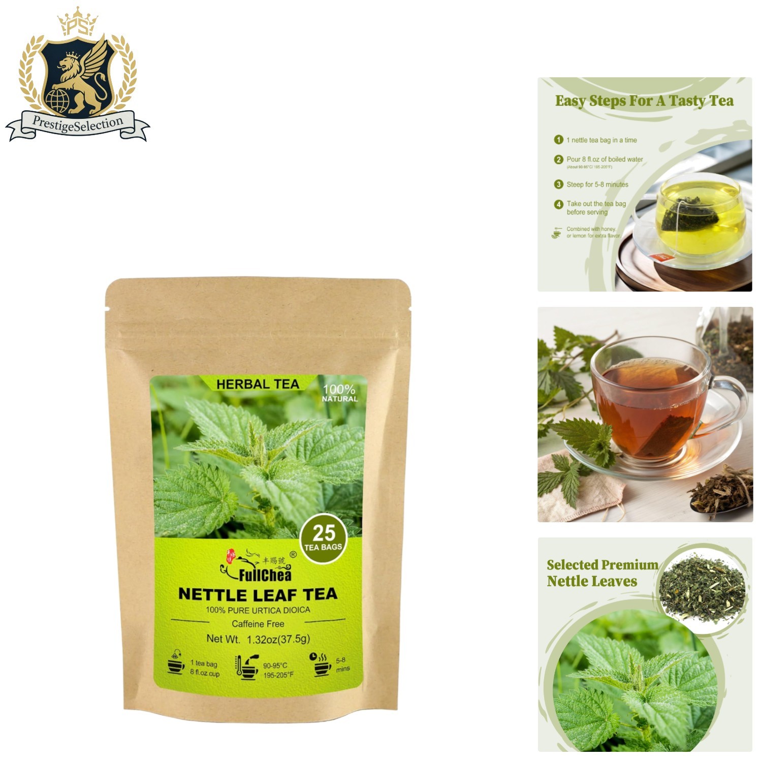 Nettle Leaf Tea Bags 25 Count – Boost Eye Health & Bone Strength