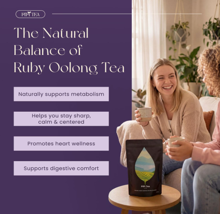 PiPi Tea Organic Oolong Tea Bags Whole Leaf 20Bags(4g) Cortisol & Calming Tea