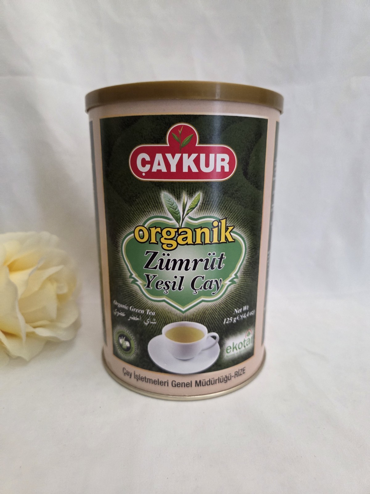 Caykur Organic Green Tea Zümrüt Yeşil Çay , 125g/4.4oz ekotar Exp:07/2026