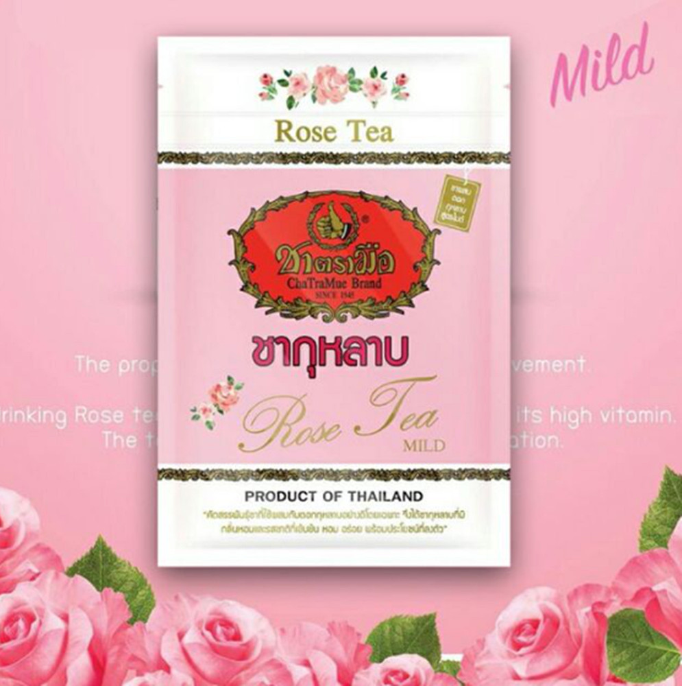 Cha Tra Mue Oolong Tea Powder Mixed Rose Petals Soft Serve 2×30 Sachets Halal