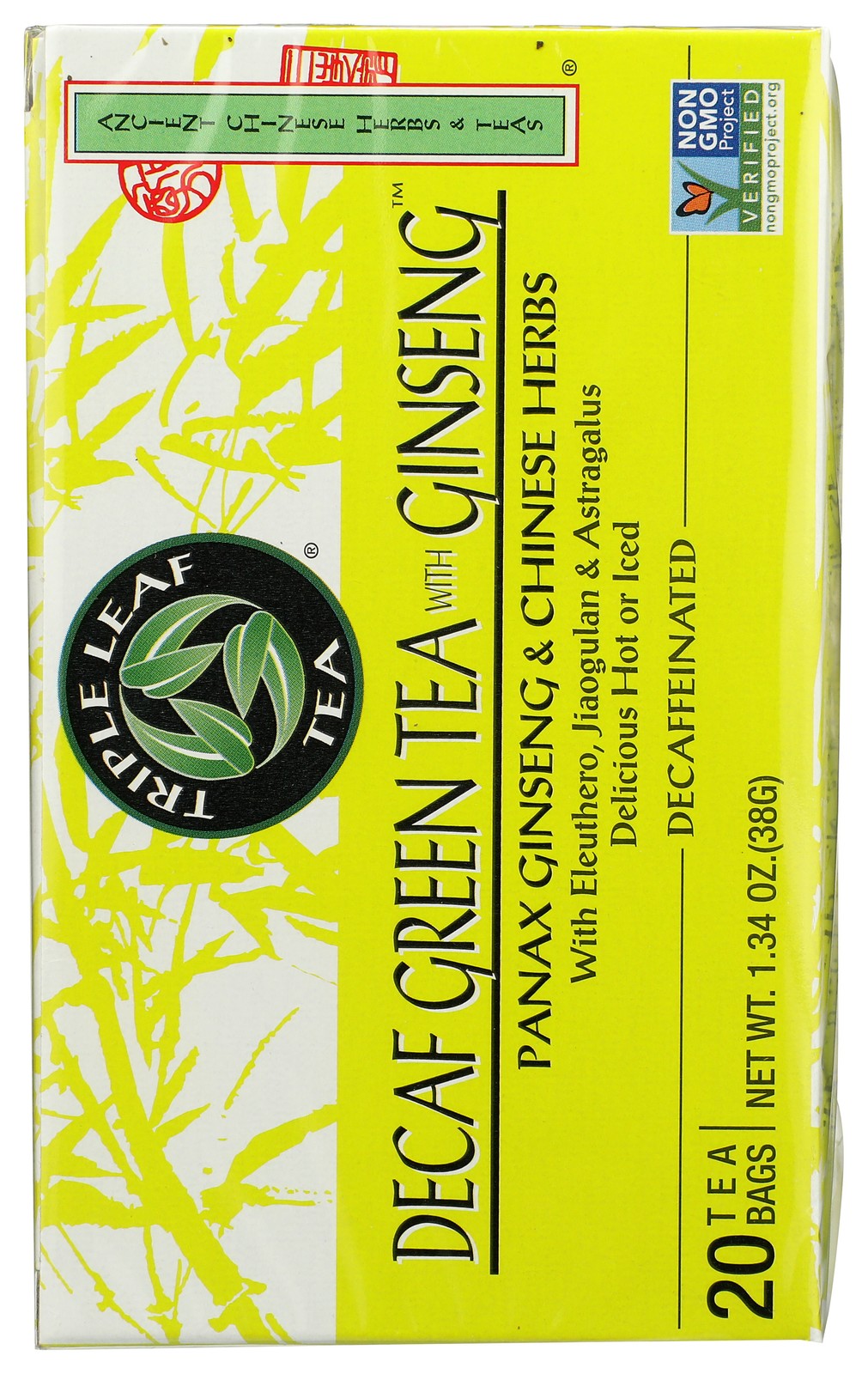 Triple Leaf Tea Decaf Green With Ginseng 20 Bags Seeds 3 Pack