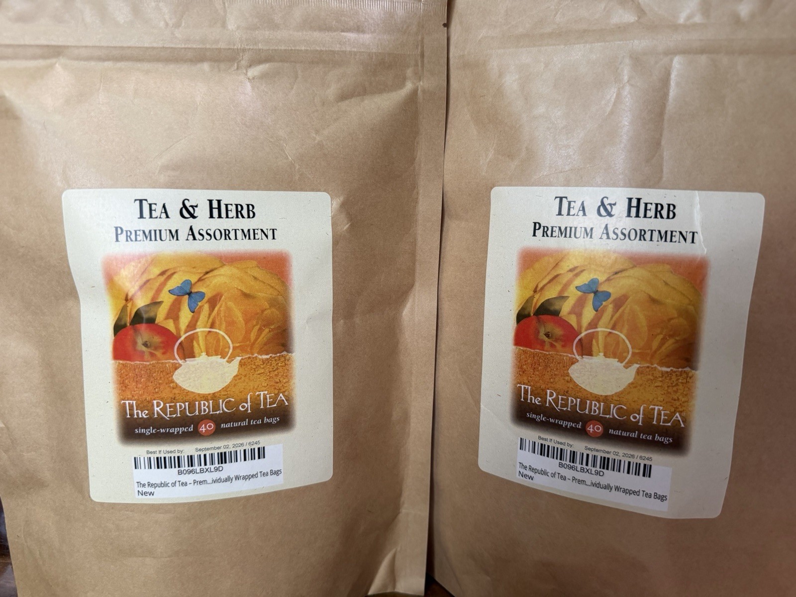 The Republic of Tea 80 (40 ct. pack of 2) – asst. individually wrapped tea bags
