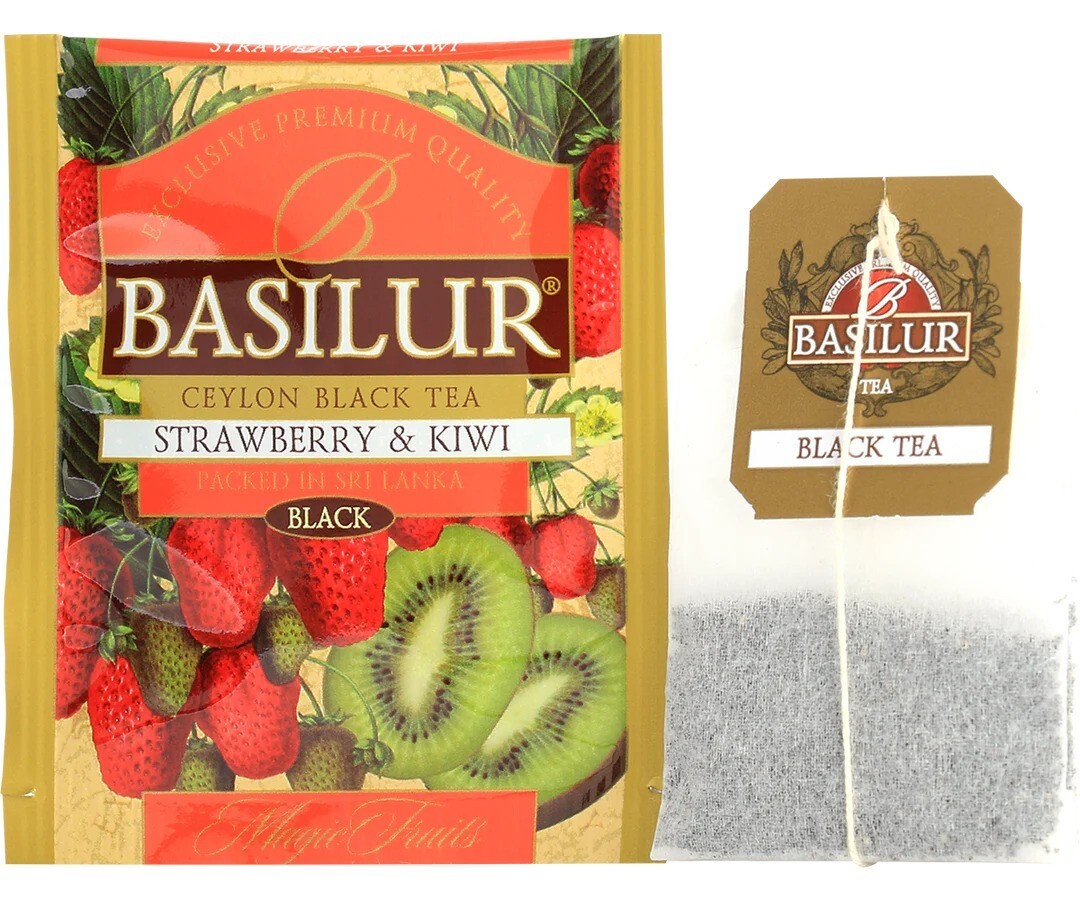 Basilur Strawberry and Kiwi Premium Ceylon Tea 20 Tea Bags