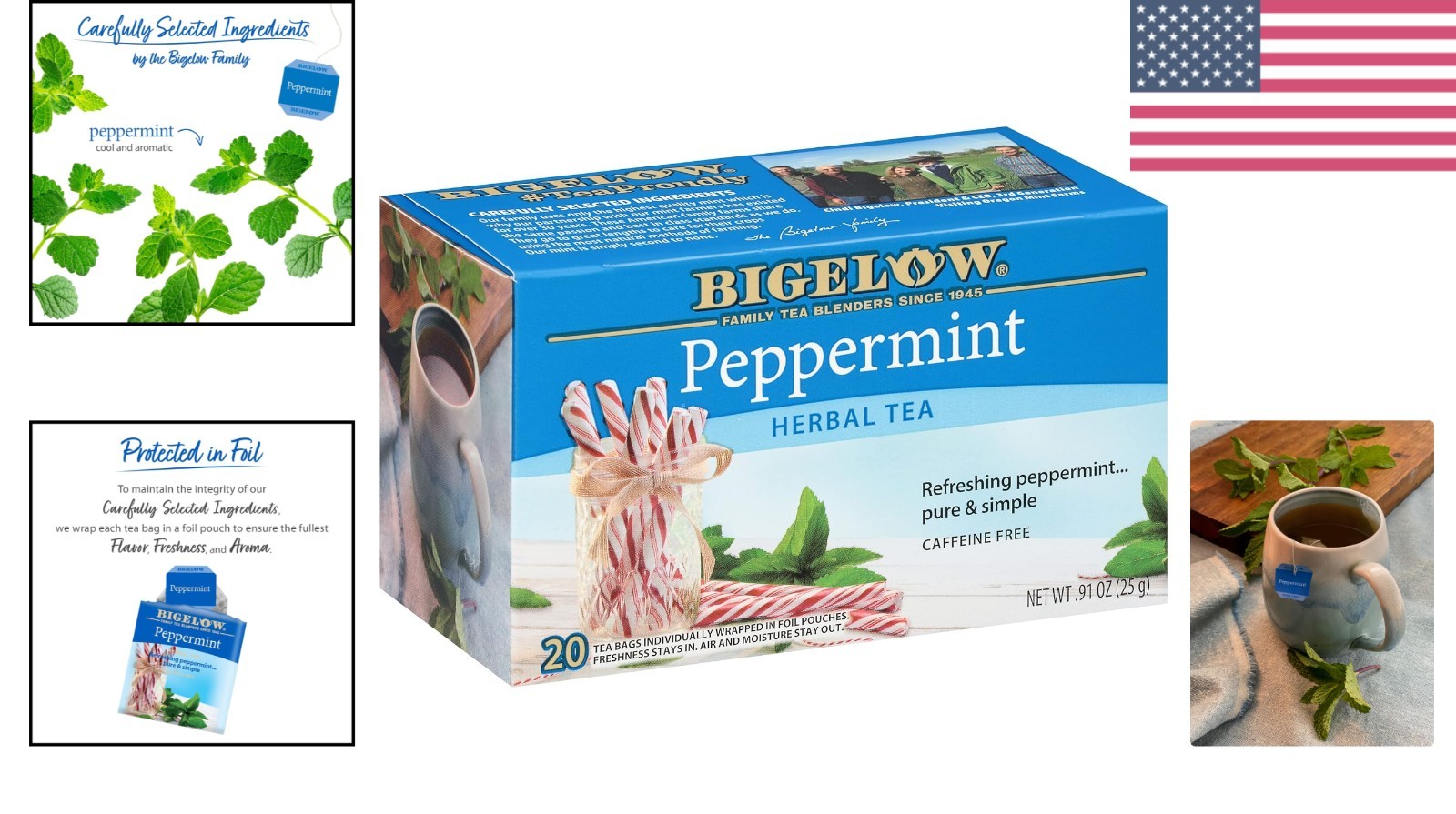 Soothing Bigelow Peppermint Herbal Tea, 120 Total Bags – Perfect for Anytime