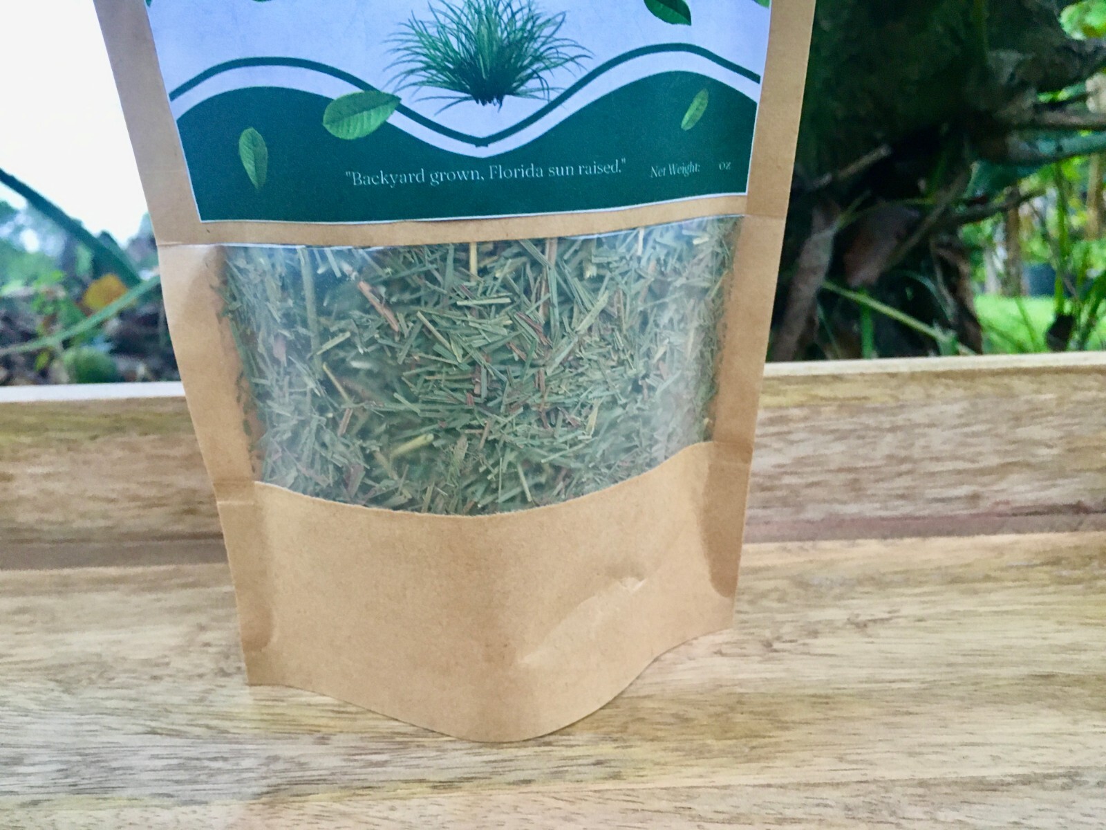 Freshly Dried Lemongrass (Cymbopogon citratus) Herbal Tea Finely Chopped