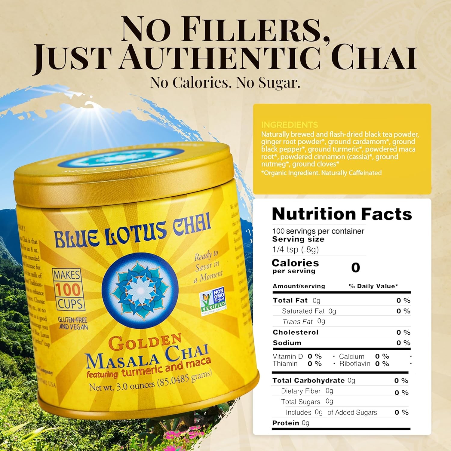 Blue Lotus Chai – Golden Masala Flavor