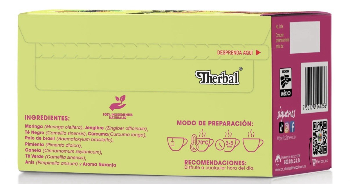 Te Superfoods Moringa Curcuma Jengibre Te Verde 40 Tea Bags Natural Therbal