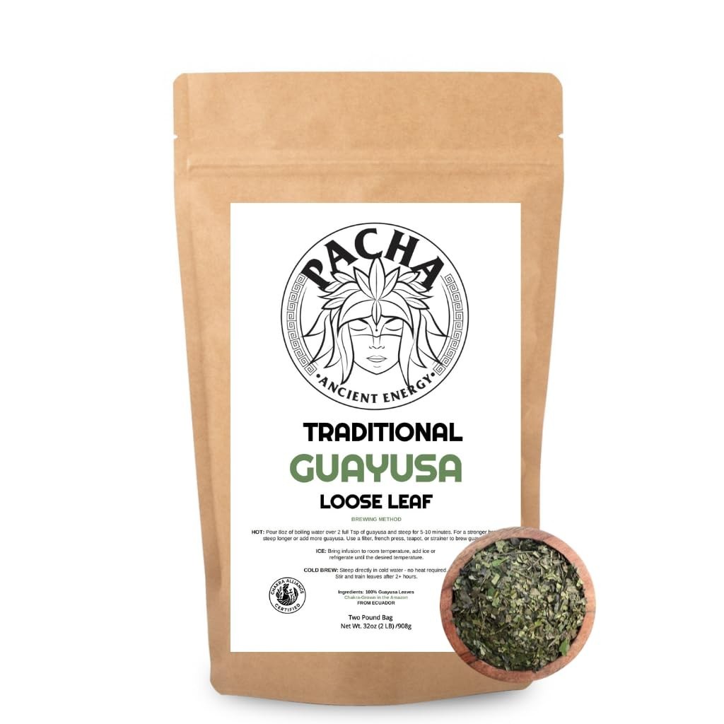 Pacha Guayusa Tea 2LB Organic Loose Leaf 66mg Caffeine Energy Blend