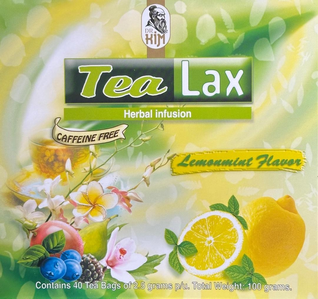 Tealax Lemon Lime Flavor 40 Tea Bags Kosher