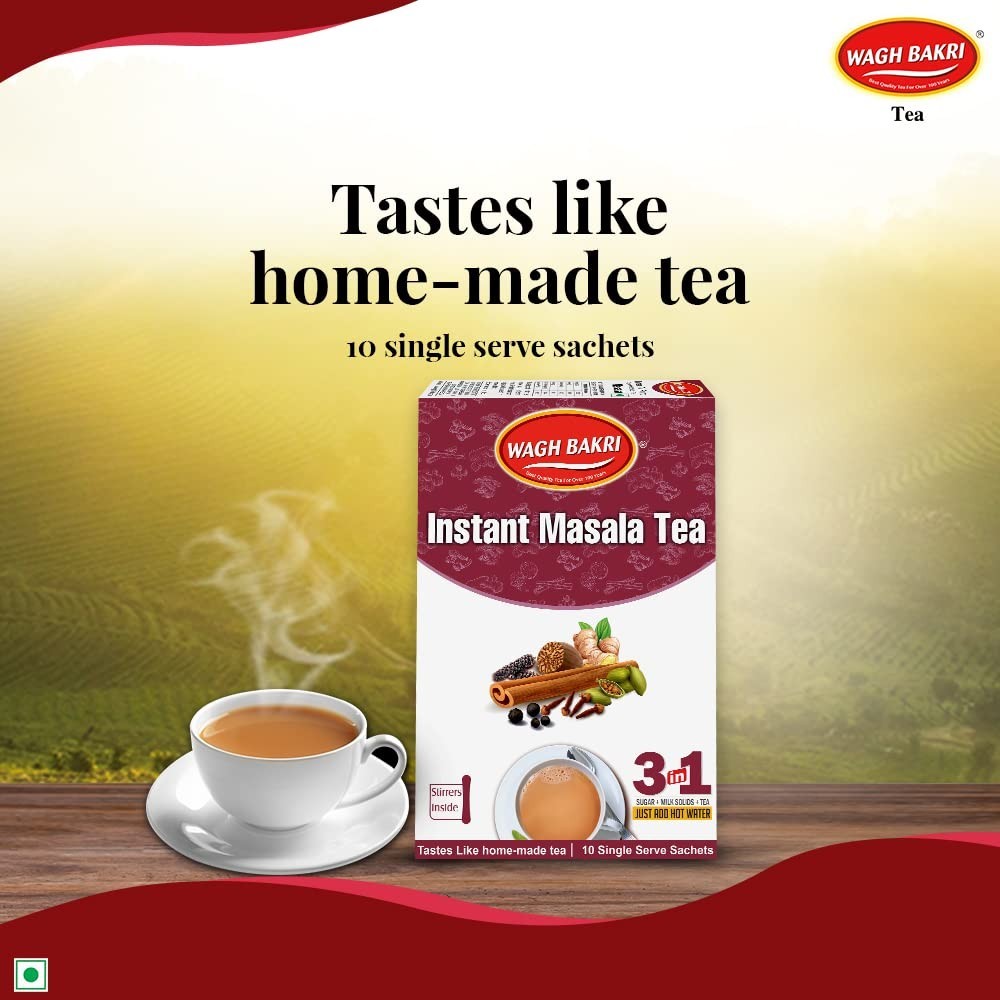 Wagh Bakri Instant Masala Tea Premix 140 g (14 g x 10 Sachets)