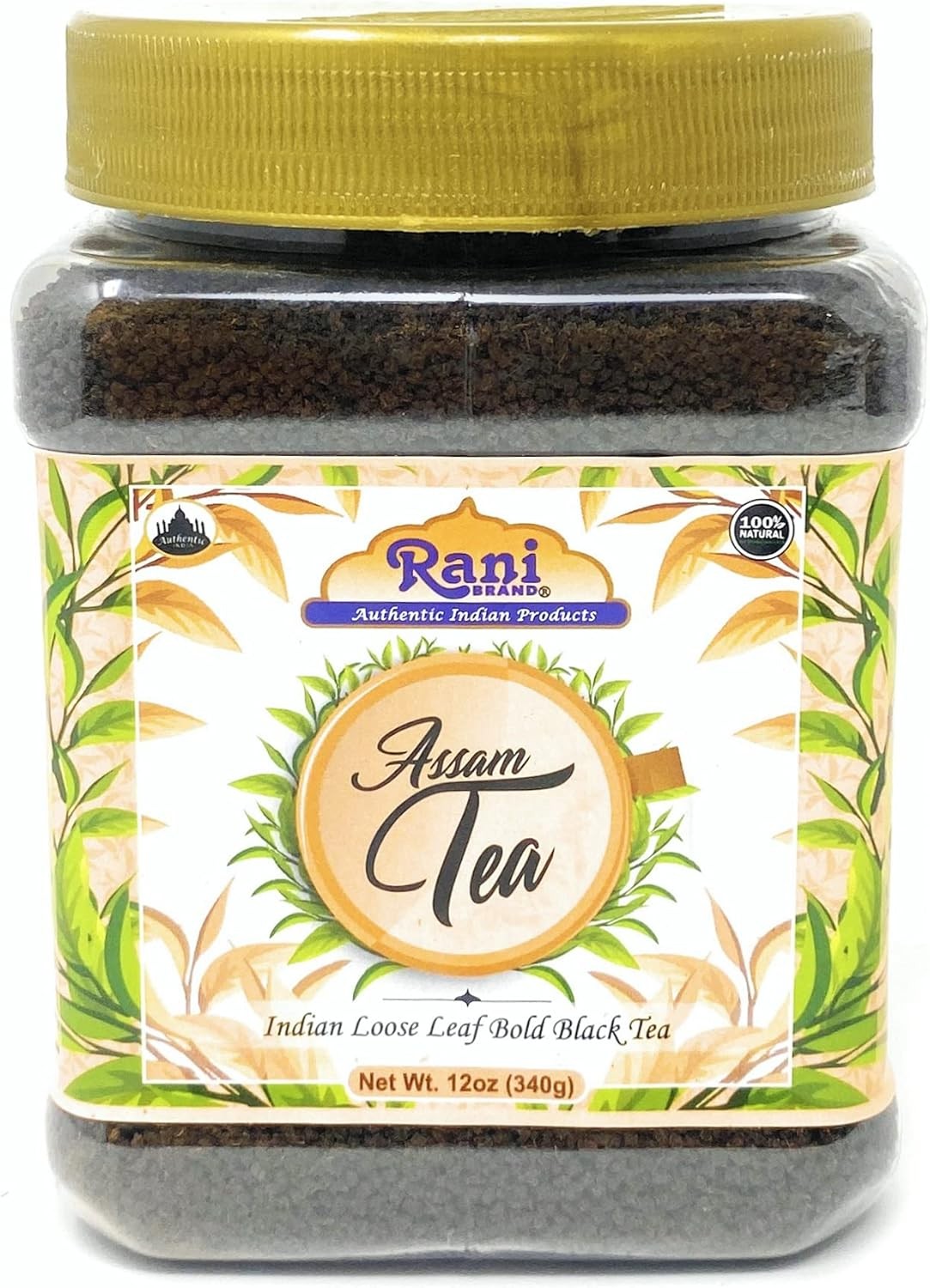 Rani Assam Tea (Indian Loose Leaf Bold Black Tea) 12oz (340g) PET Jar ~ All
