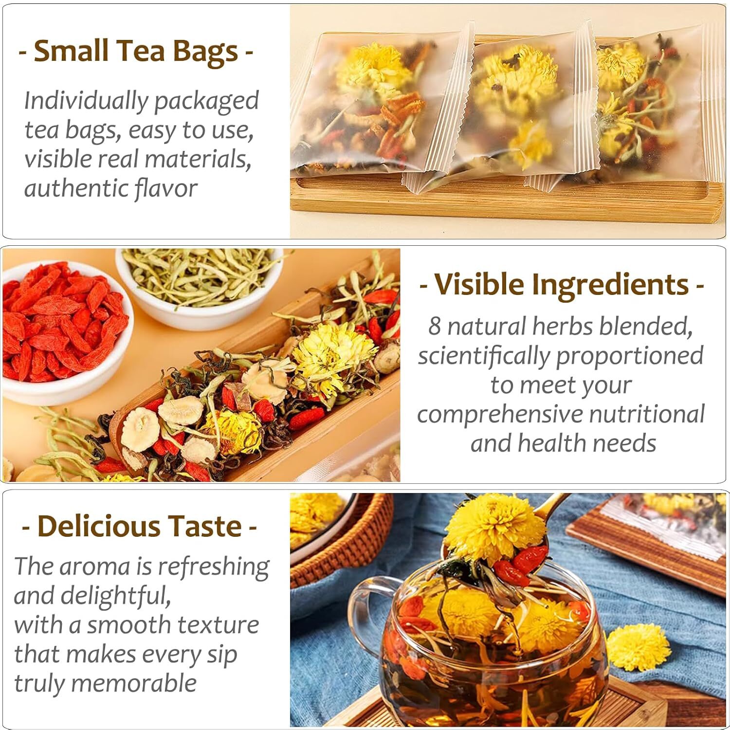 Dandelion Wolfberry Tea, Kidneys & Liver Health, Seven Natural Herbal Ingredient