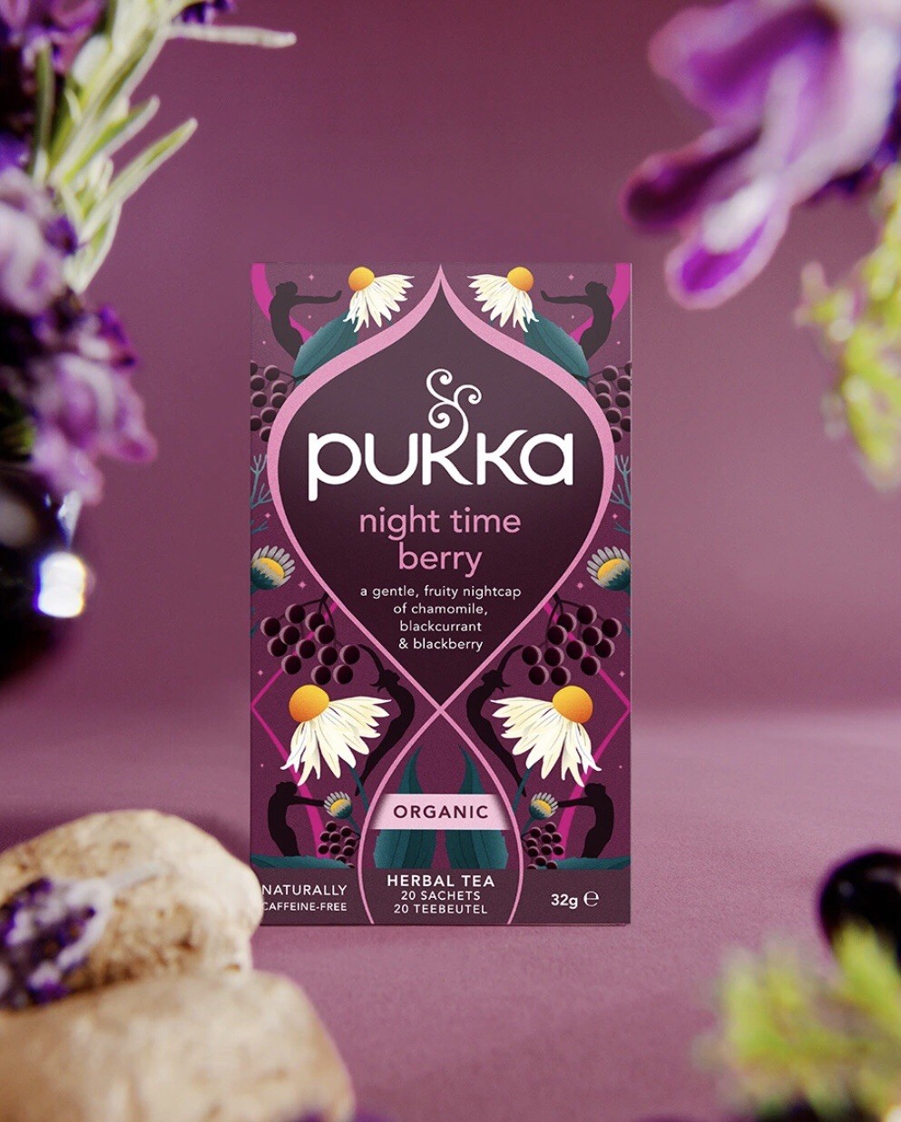 Pukka Night Time Berry Overnight Wellness Organic 20 Herbal Tea Sachets
